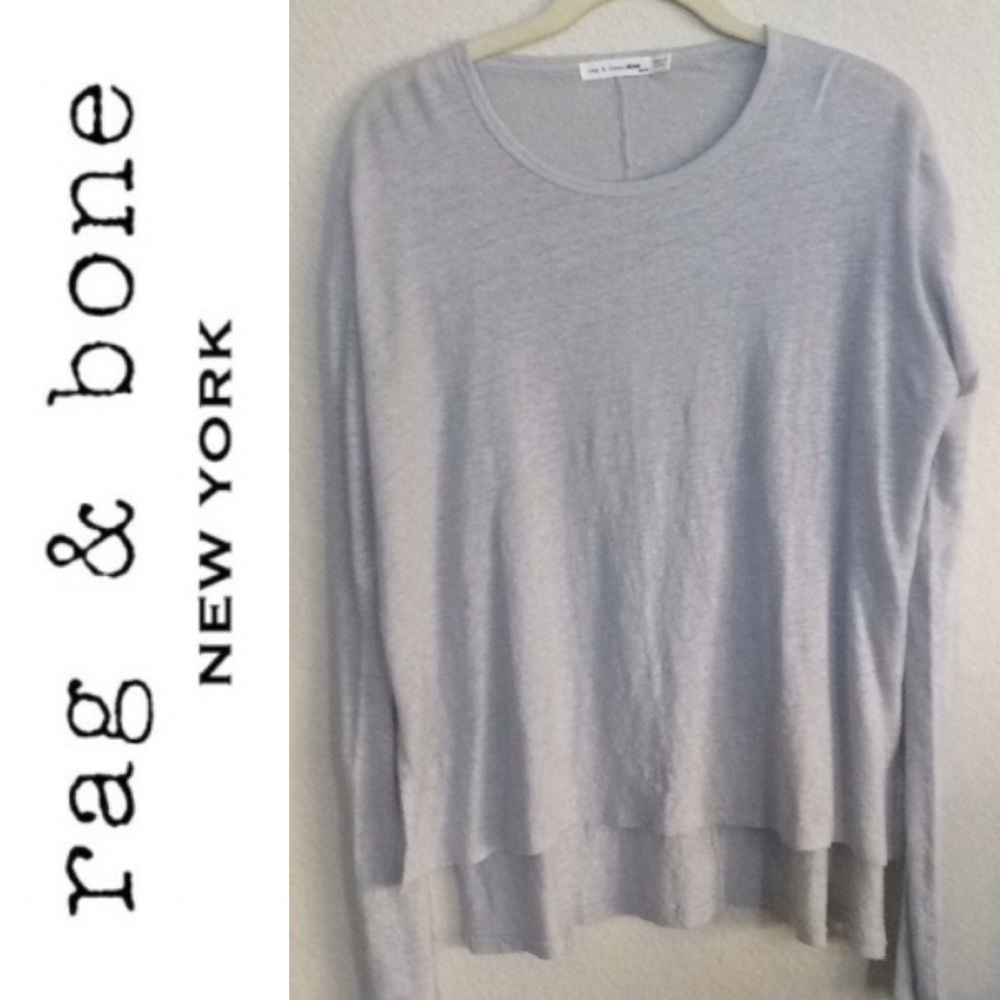 NWOT: RAG & BONE LONG SLEEVE LINEN T-SHIRT. XS